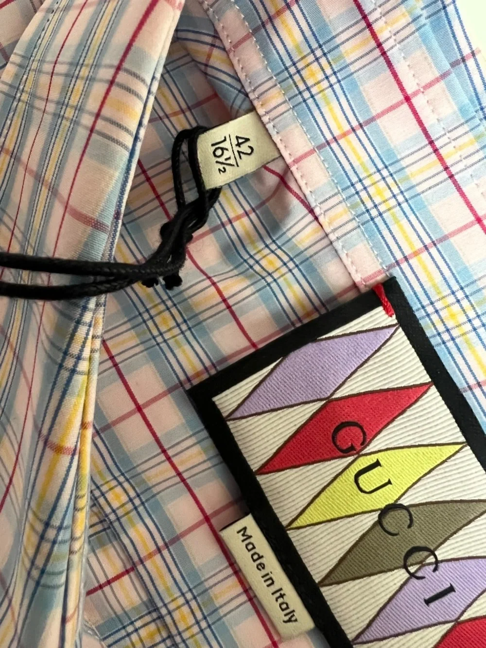 Gucci Men's Shirt size 42 Large 16 1/2 Cotton 50% Polyester 50% Special Logo New